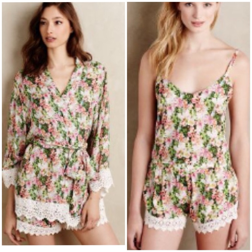Anthropologie Mrs. Darcy 3 Piece Trellis Lace Lounge Set Size S
